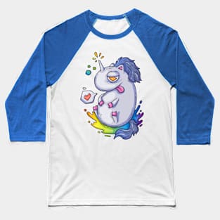 Cute Unicorn in Rainbow Colors Baseball T-Shirt